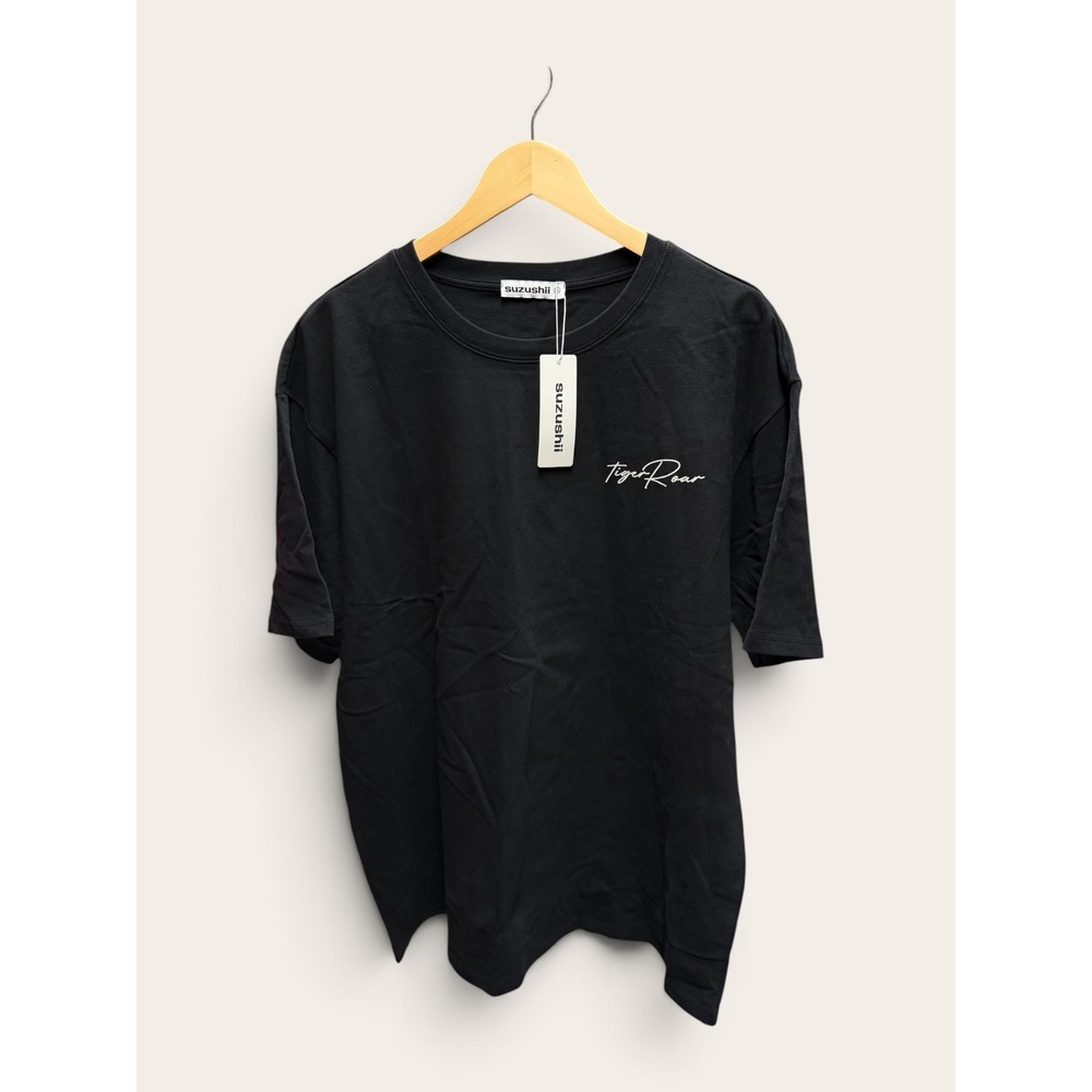 Suzushii Tiger Roar Graphic T-Shirt Black XL Oversized Cotton Tokyo Zoo Tee